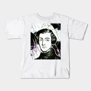 Alexis de Tocqueville Black And White Portrait | Alexis de Tocqueville Artwork 3 Kids T-Shirt